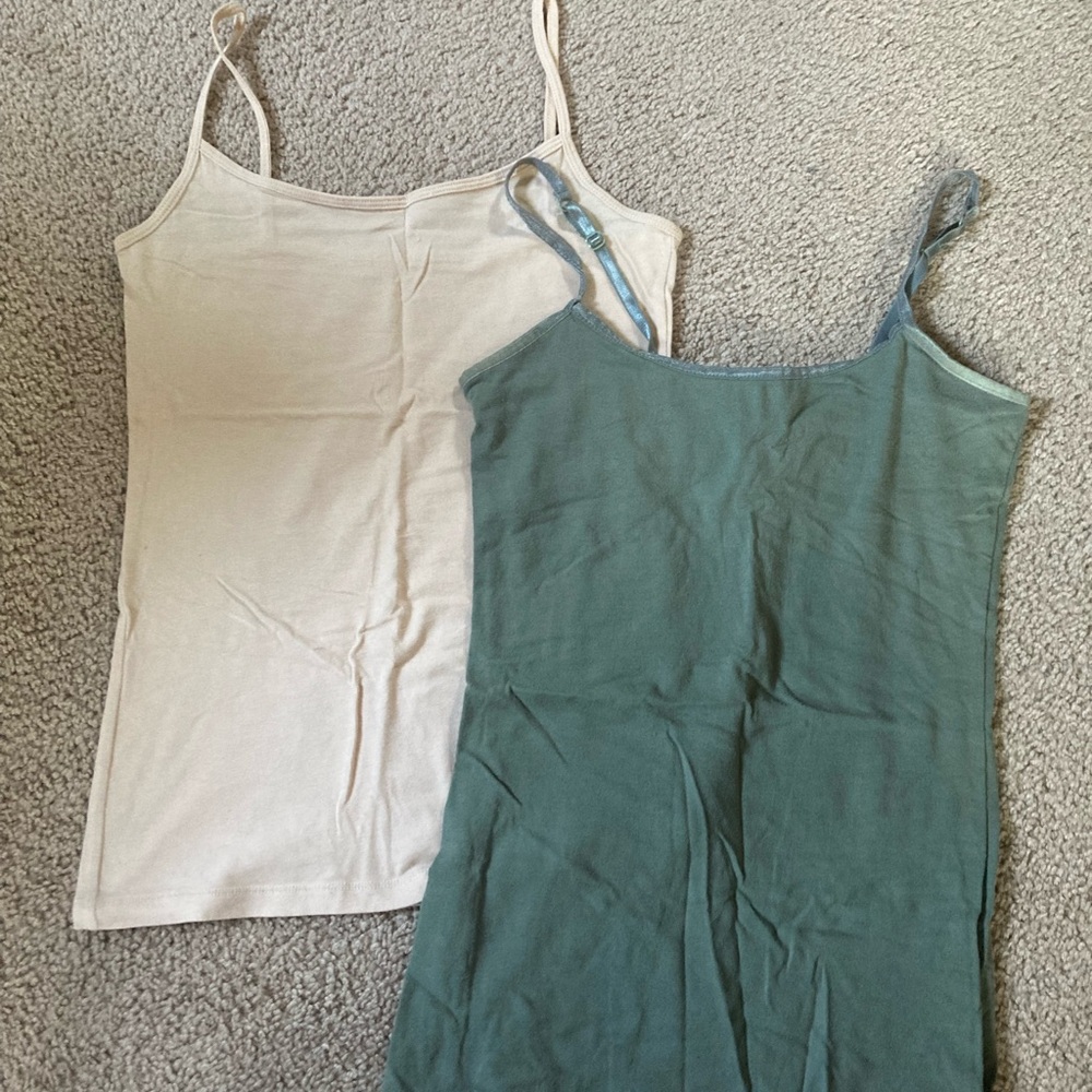 Aeropostale Cream and Green Camisole Set